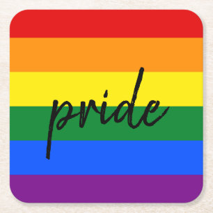Regenbogenstolz Rechteckiger Pappuntersetzer