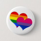 Regenbogenstolzbi-Stolzherzen Button (Vorderseite)