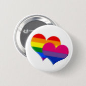 Regenbogenstolzbi-Stolzherzen Button (Vorne & Hinten)
