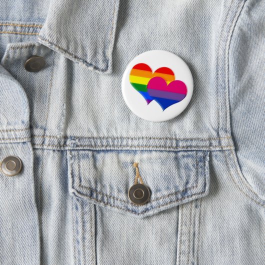 Regenbogenstolzbi-Stolzherzen Button (Beispiel)