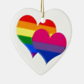 Regenbogenstolzbi-Stolzherzen Keramik Ornament (Rechts)