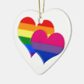 Regenbogenstolzbi-Stolzherzen Keramik Ornament (Links)