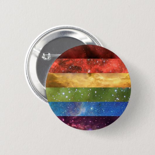 Regenbogenstolznebelfleck-Flaggen-Button Button (Vorne & Hinten)