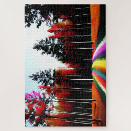Regenbogenstraße durch den verzauberten Herbstwald Puzzle