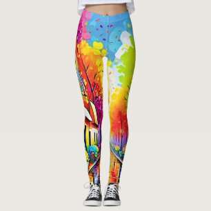 Regenbogenstraße: Lebendige Stadt Leggings