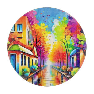 Regenbogenstraße: Lebendige Stadt Schneidebrett