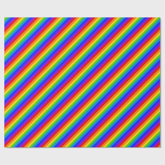 Regenbogenstreifen 7 Farben Kleiner Diagonaler Str Geschenkpapier (Flach)