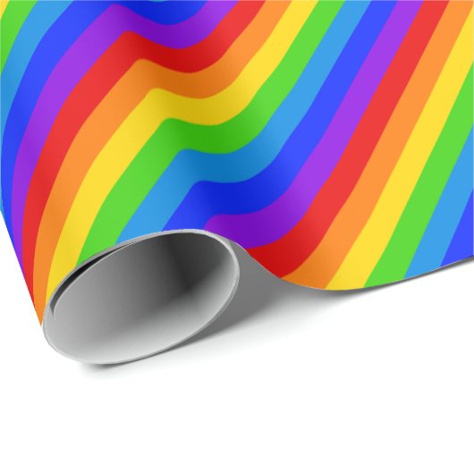 Regenbogenstreifen 7 Farben Kleiner Diagonaler Str Geschenkpapier (Rolleneckpunkt)