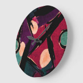 Regenbogenstreifen: Abstrakte Acryltextur Große Wanduhr (Winkel)