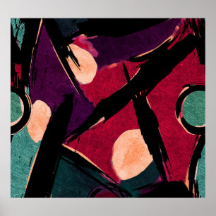 Regenbogenstreifen: Abstrakte Acryltextur Poster