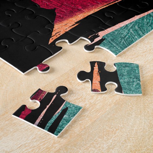 Regenbogenstreifen: Abstrakte Acryltextur Puzzle (Seite)