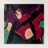 Regenbogenstreifen: Abstrakte Acryltextur Puzzle (Vertikal)