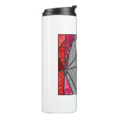 Regenbogenstreifen Abstraktes Design Thermosbecher (Nach links gedreht)