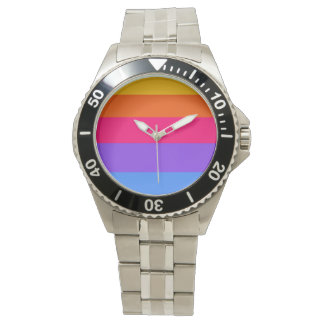 Regenbogenstreifen Armbanduhr