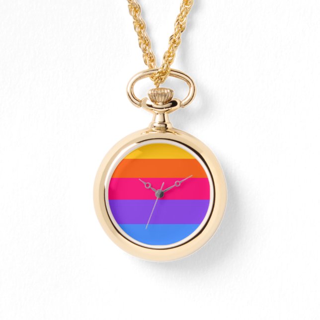 Regenbogenstreifen Armbanduhr (Vorderseite)