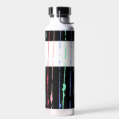 Regenbogenstreifen auf Schwarz Trinkflasche (Links)