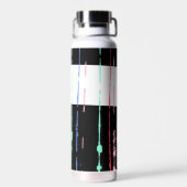 Regenbogenstreifen auf Schwarz Trinkflasche (Rückseite)