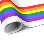 Regenbogenstreifen auf Weiß Geschenkpapier (Rolleneckpunkt)