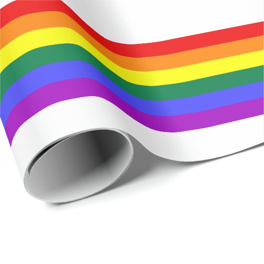 Regenbogenstreifen auf Weiß Geschenkpapier (Rolleneckpunkt)