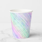 Regenbogenstreifen auf Weiß: Pappbecher (Rückseite)