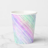 Regenbogenstreifen auf Weiß: Pappbecher (Links)