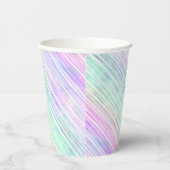 Regenbogenstreifen auf Weiß: Pappbecher (Rechts)