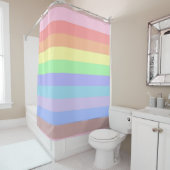 Regenbogenstreifen aus pastellfarbenem Duschvorhan Duschvorhang (Beispiel)