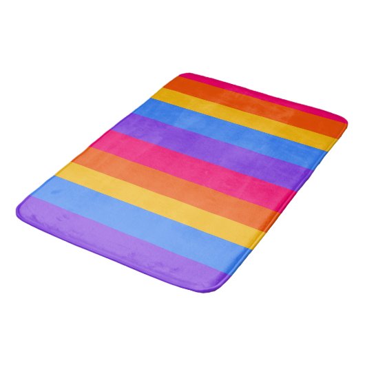 Regenbogenstreifen Badematte (Schrägansicht)