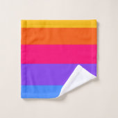 Regenbogenstreifen Badhandtuch Set (Waschlappen)
