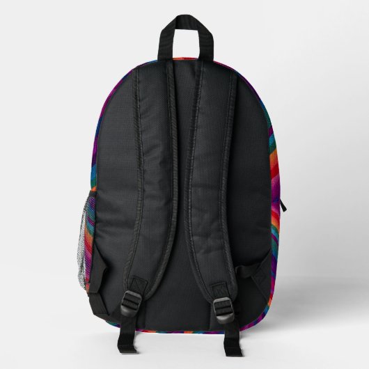 Regenbogenstreifen Bedruckter Rucksack (Rückseite)