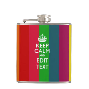 Regenbogenstreifen Behielt Ruhe und Ihren Text ind Flachmann