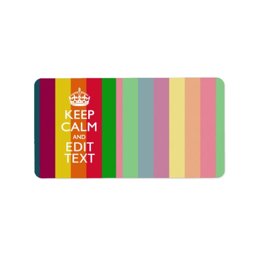 Regenbogenstreifen Behielt ruhig und Ihr Text wurd Adressaufkleber (Vorne)