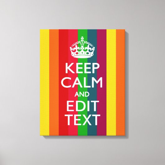 Regenbogenstreifen Behielt ruhig und Ihr Text wurd Leinwanddruck (Vorderseite)