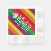 Regenbogenstreifen Behielt ruhig und Ihr Text wurd Serviette (Vorderseite)