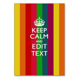 Regenbogenstreifen Behielt ruhig und Ihr Text wurd Tischnummer