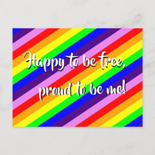 Regenbogenstreifen Buntes Stolz Glücklich Stolzes Postkarte