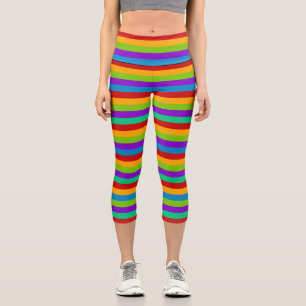 Regenbogenstreifen Capri Leggings
