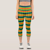 Regenbogenstreifen Capri Leggings (Vorderseite)