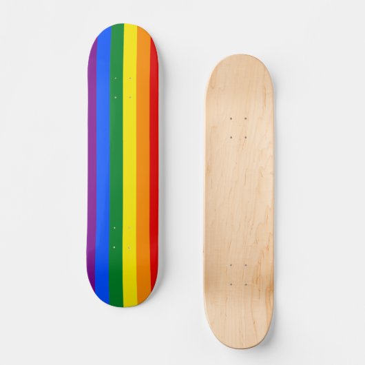 Regenbogenstreifen Custom Skateboard (Vorderseite)