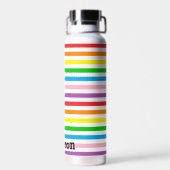 Regenbogenstreifen Custom Trinkflasche (Rückseite)