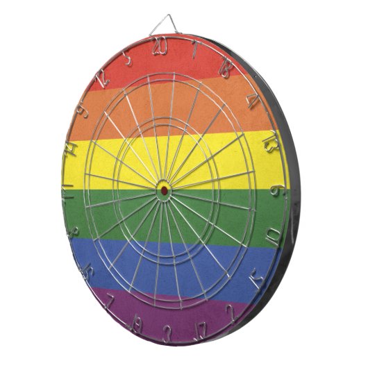 Regenbogenstreifen Dartscheibe (Vorderseite rechts)
