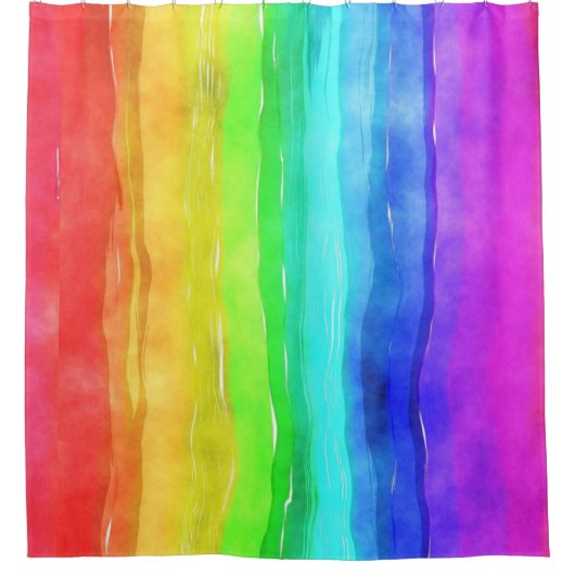 Regenbogenstreifen Design Duschvorhang (Vorderseite)