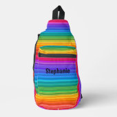 Regenbogenstreifen Design Sling Bag (Vorderseite)