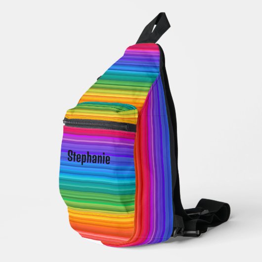 Regenbogenstreifen Design Sling Bag (Rechte Ecke)