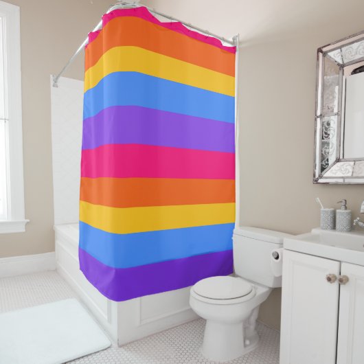 Regenbogenstreifen Duschvorhang (Beispiel)
