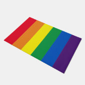 Regenbogenstreifen Farben Lgbt Lgbtq Schwulenflagg Fußmatte (Schrägansicht)