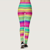 Regenbogenstreifen Farbige Individuelle Name-Leggi Leggings (Rückseite)