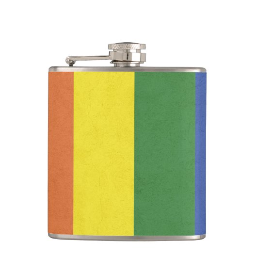 Regenbogenstreifen Flachmann (Vorderseite)