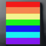 Regenbogenstreifen Fotoplatte<br><div class="desc">Dieses schöne Rainbow Stripes-Produkt zeichnet sich durch ein digital kreiertes Design in den Farben Rot, Orange, Gelb, Grün, Königsblau, Himmelblau und lila aus. Sie können Ihre eigenen Worte und Bilder über die großen Anpassungswerkzeuge von Zazzle hinzufügen. Dieses Design ist auch auf über 100 anderen Arten von Produkten verfügbar und kann...</div>