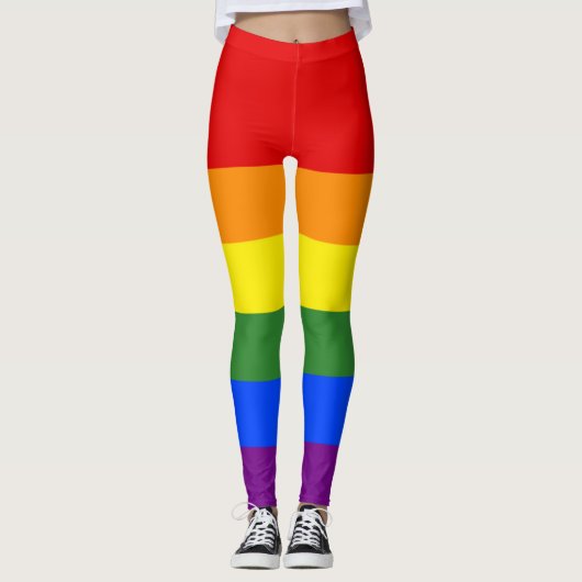 Regenbogenstreifen für LGBT Leggings (Vorderseite)